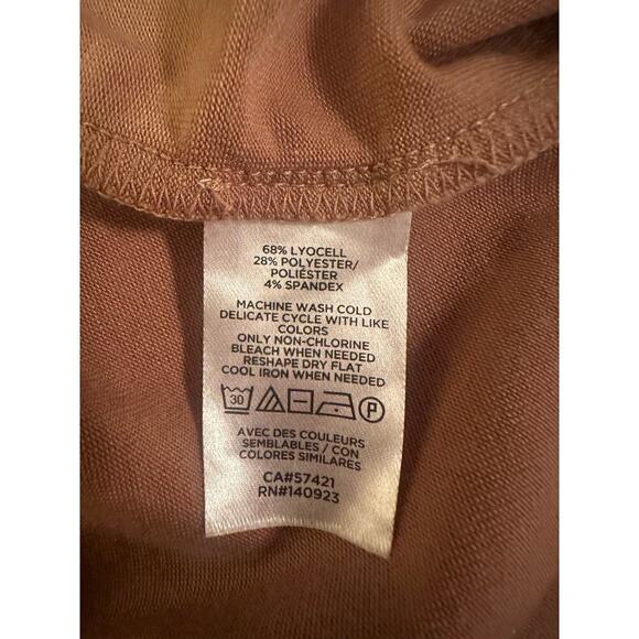 Ann Taylor LOFT Women's Sleep Short Sleeve High-Low Hem Pajama Top Size M Tan - Picture 7 of 7